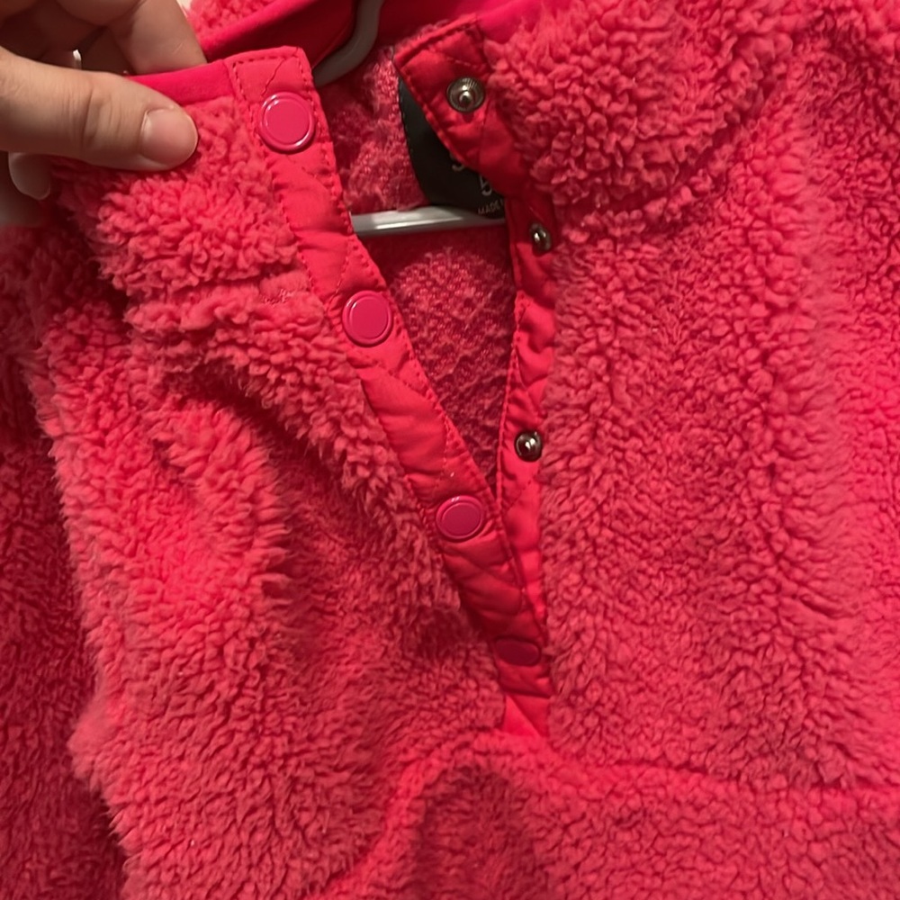 MEMBERS MARK UGC Girls Size 5/6 Pink snap up Soft Sherpa jacket pockets cozy - Picture 10 of 14